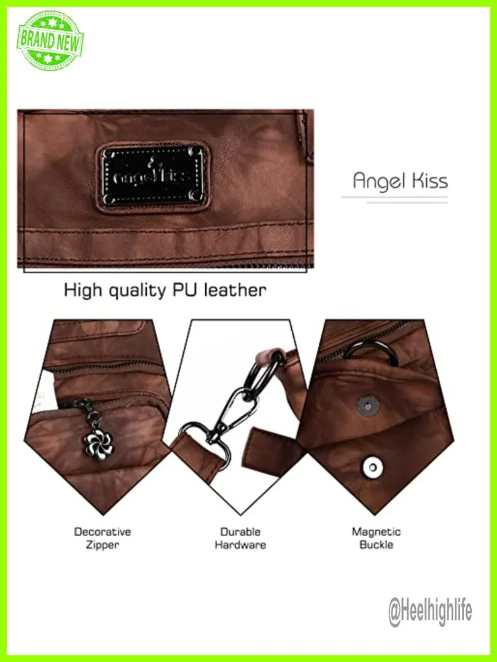 Large PU Leather Hobo Bag with Crossbody Strap, Shoulder Bag for Women